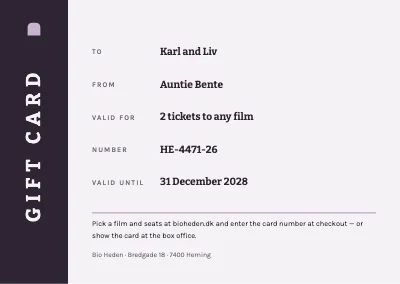 Page 2 of Gift card — cinema