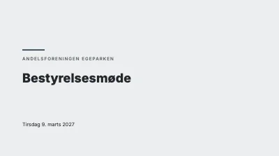Bestyrelsesmøde