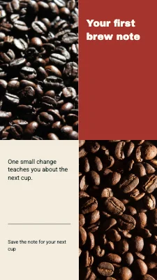 Your first brew note · Image manifesto