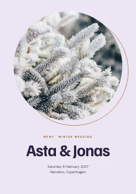 Winter wedding — frost menu card