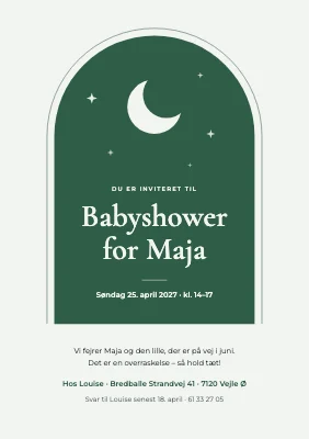 Babyshower — vindue med måne
