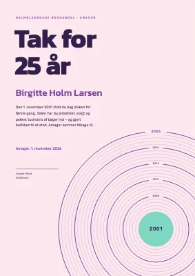 Jubilæumsdiplom — 25 år i boghandlen