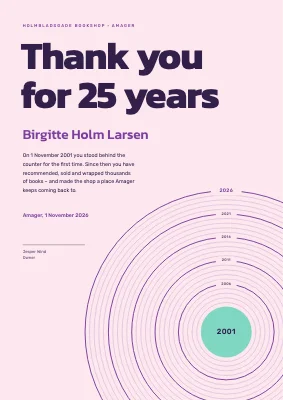 Long-service award — 25 years at the bookshop