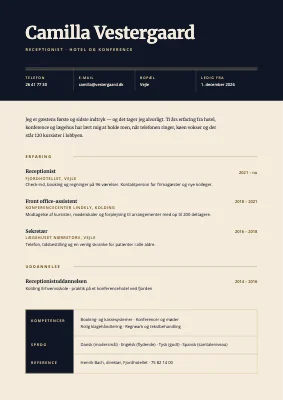 CV — receptionist