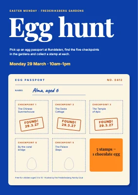 Egg hunt with an egg passport — Frederiksberg Gardens