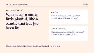 Page 6 of Brand guide — candle maker