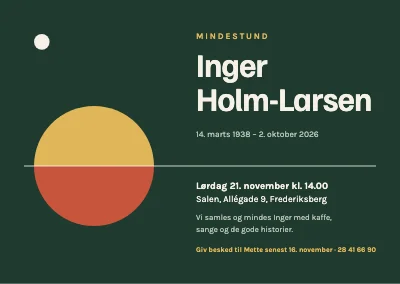Mindestund — invitation med solnedgang