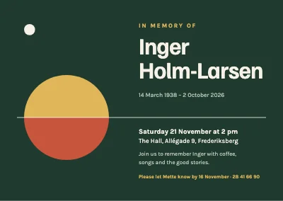 Memorial gathering — sunset invitation
