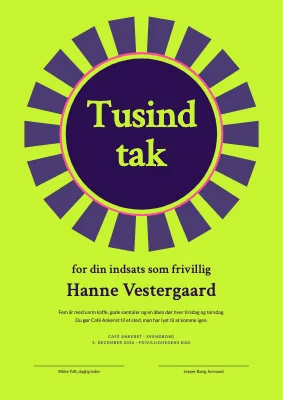 Tak for indsatsen — frivillig