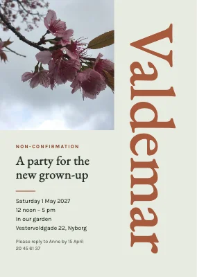 Non-confirmation — vertical name and cherry blossom