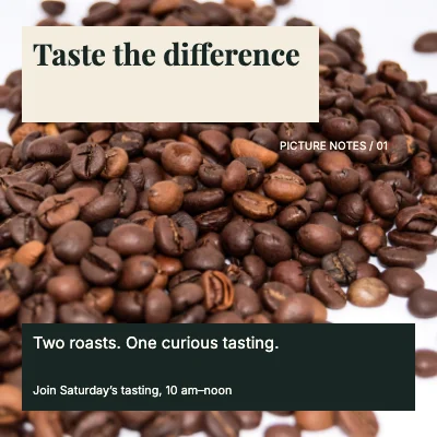 Taste the difference · Photographic cover