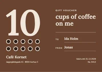Café gift voucher — ten coffees