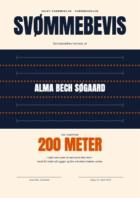 Svømmebevis — 200 meter