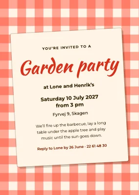 Garden party in Skagen — invitation