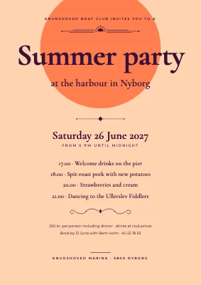 Summer party at the harbour — classic letterpress