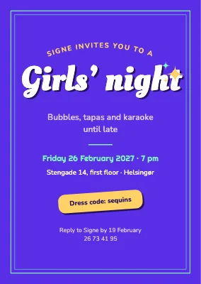 Girls’ night — invitation