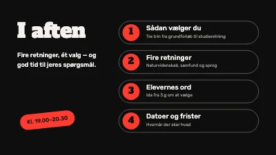 Side 2 af Studieretninger på gymnasiet — orienteringsaften