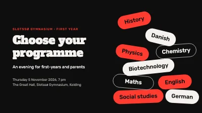 Upper-secondary study programmes — information evening