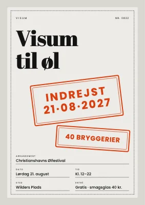 Ølfestival med visumstempel — plakat
