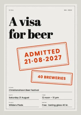 Beer festival with visa stamp — poster