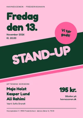 Stand-up-aften — diagonalt bånd