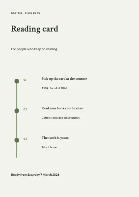 Reading card — bookshop in Silkeborg