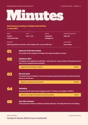 Meeting minutes — design market