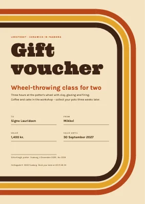 Gift voucher — pottery class