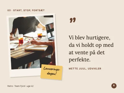 Side 6 af Retrospektiv — teamets tilbageblik