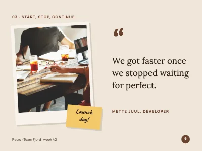 Page 6 of Retrospective — team look-back