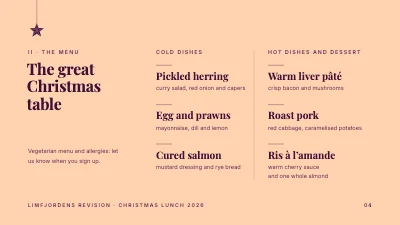 Page 4 of Christmas lunch — programme and menu