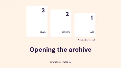 Opening the archive