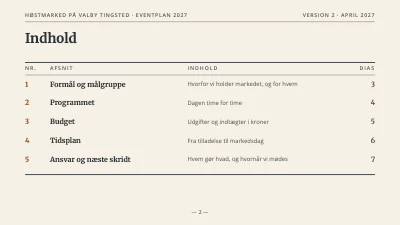 Side 2 af Eventplan — høstmarked i byen