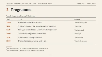 Page 4 of Event plan — autumn market