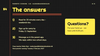 Page 6 of School parents’ evening
