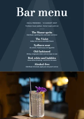 Wedding drinks menu — spotlight
