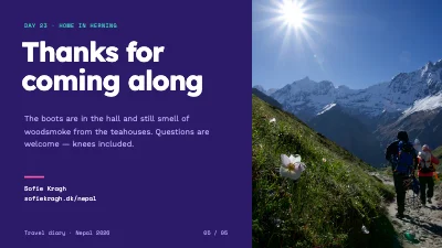 Page 5 of Travel diary — trekking in Nepal
