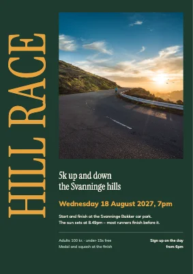 Hill race 5k — poster
