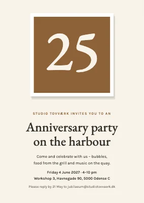 Company 25th anniversary — invitation