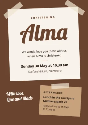 Christening with taped cards — Nørrebro