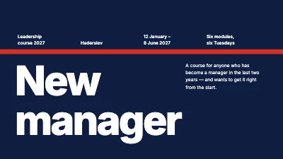 Leadership development — a course for new managers