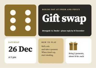 Gift swap — dice invitation