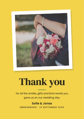 Wedding thank-you card — photo as a print