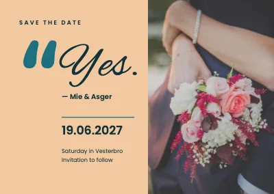 Save the date — "Yes." in quotation marks