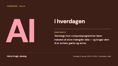 Foredrag om AI i hverdagen