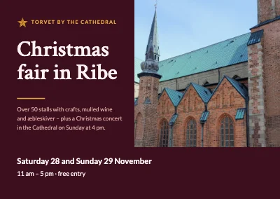 Christmas market by Ribe Cathedral
