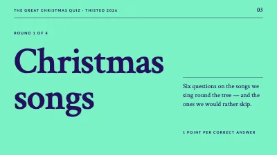 Page 3 of Christmas quiz — magazine style