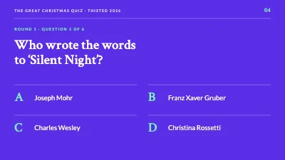Page 4 of Christmas quiz — magazine style