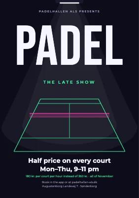 Padel club — late-night half price