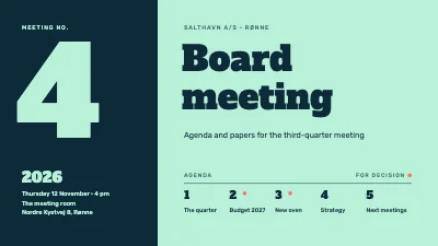 Board meeting — quarterly meeting